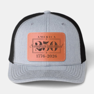 America 250 Semiquincentennial Graphic – 1776-2026 Leather Patch Hat