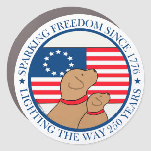 America 250 Sparking Freedom Short Sleeve Car Magnet