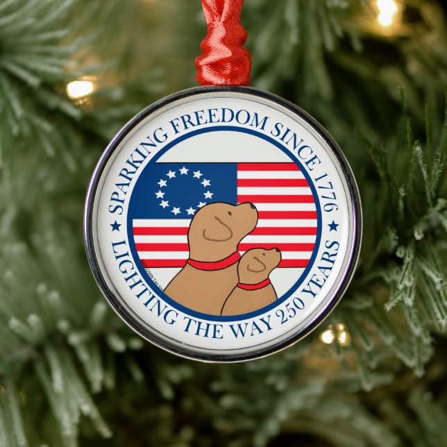 America 250 Sparking Freedom Since 1776  Metal Ornament (Tree)