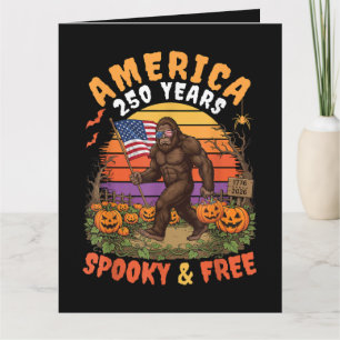 America 250 Spooky Halloween Bigfoot Card