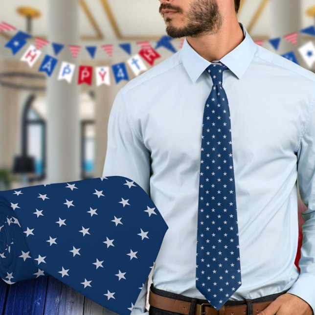 America 250 Star Spangled Navy Blue Celebration Neck Tie (Creator Uploaded)