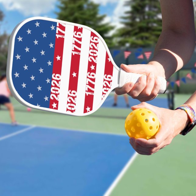 America 250 Stars & Stripes 1776 2026 Lettering Pickleball Paddle (Creator Uploaded)