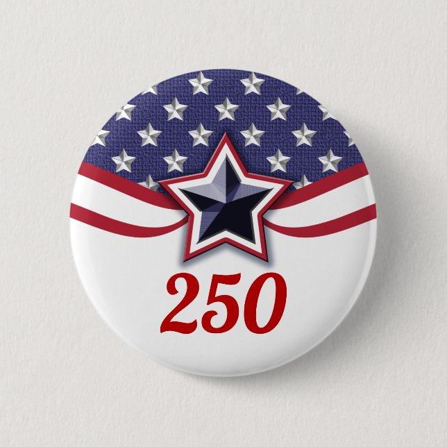 America 250 Stars Stripes Design Button (Front)