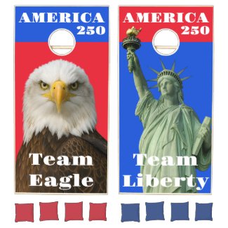 America 250 Team Eagle vs Team Liberty Patriotic Cornhole Set