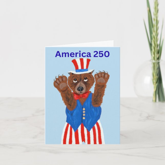  America 250 Uncle Sam Bear  Invitation (Front)
