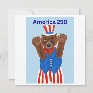 America 250 Uncle Sam Bear Invitation