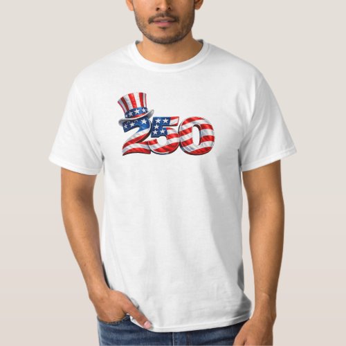 America 250 Uncle Sam Hat Patriotic T-Shirt