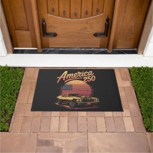America 250 US Retro Sunset Doormat