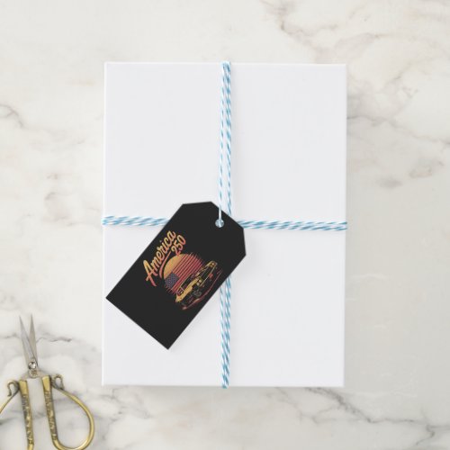 America 250 US Retro Sunset Gift Tags