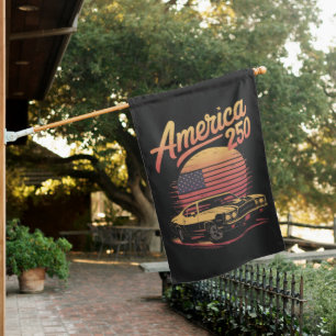 America 250 US Retro Sunset House Flag