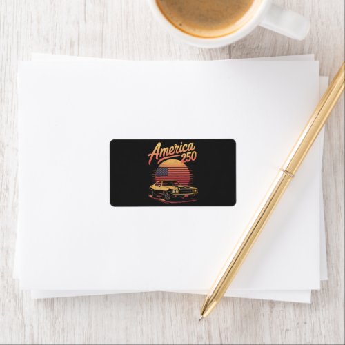 America 250 US Retro Sunset Label