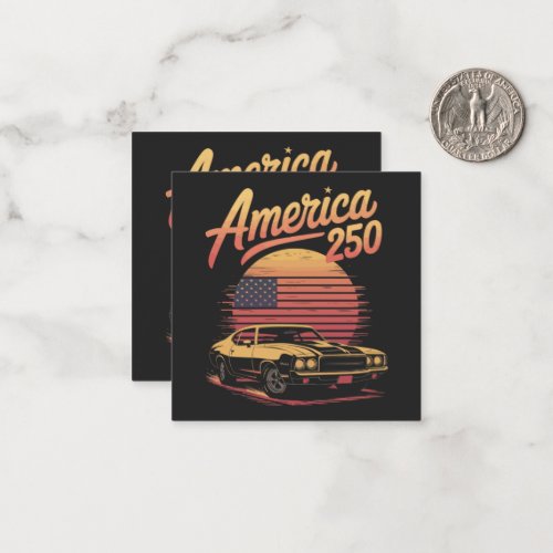 America 250 US Retro Sunset Note Card