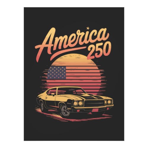 America 250 US Retro Sunset Photo Print