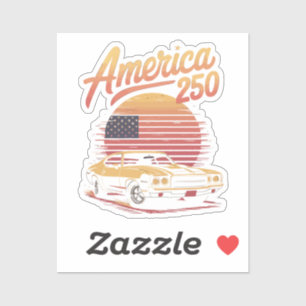 America 250 US Retro Sunset Sticker