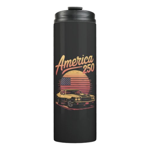 America 250 US Retro Sunset Thermal Tumbler