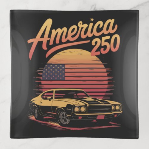 America 250 US Retro Sunset Trinket Tray