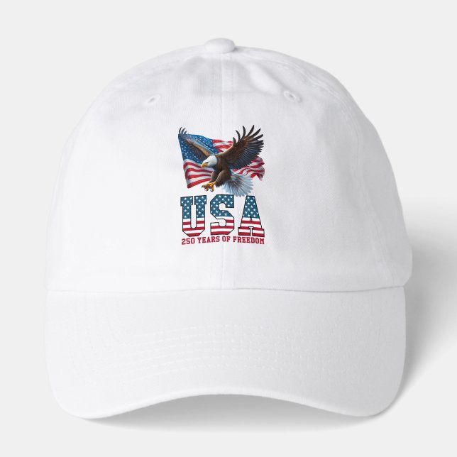 America 250 USA Flag Eagle Freedom Celebration Hat (Front)