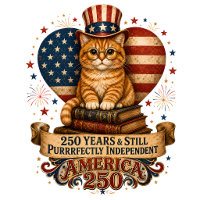 America 250 Vintage Patriotic Cat