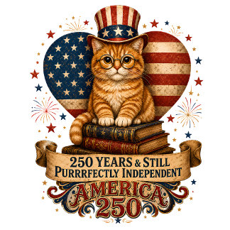 America 250 Vintage Patriotic Cat T-Shirt