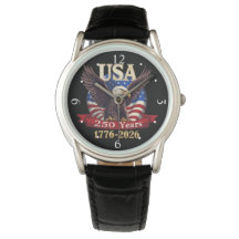 America 250 Watch 1776-2026 American Flag Eagle