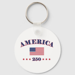 America 250 with the American Flag Keychain