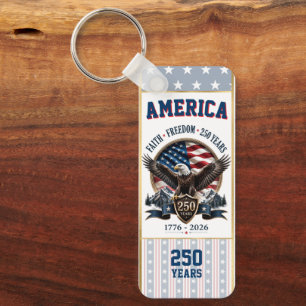 America 250 Year Anniversary Patriotic Keychain