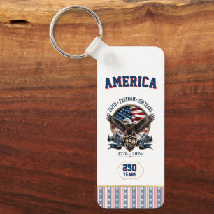 America 250 Year Anniversary Patriotic Keychain