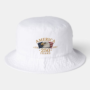 America 250 Years 1776–2026 Patriotic Eagle Bucket Hat