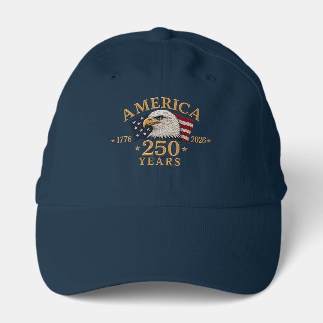 America 250 Years 1776–2026 Patriotic Eagle  Performance Cap (Front)