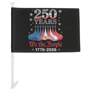 America 250 Years 4th of July Car Flag