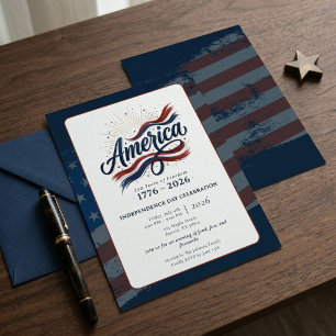 America 250 Years 4th of July Independence Day Invitation