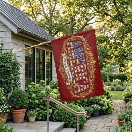 America 250 Years Anniversary Golden Patriotic Art House Flag