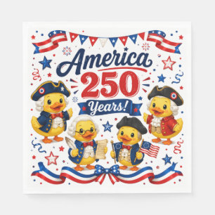 America 250 Years Duckies Patriotic Party Napkins