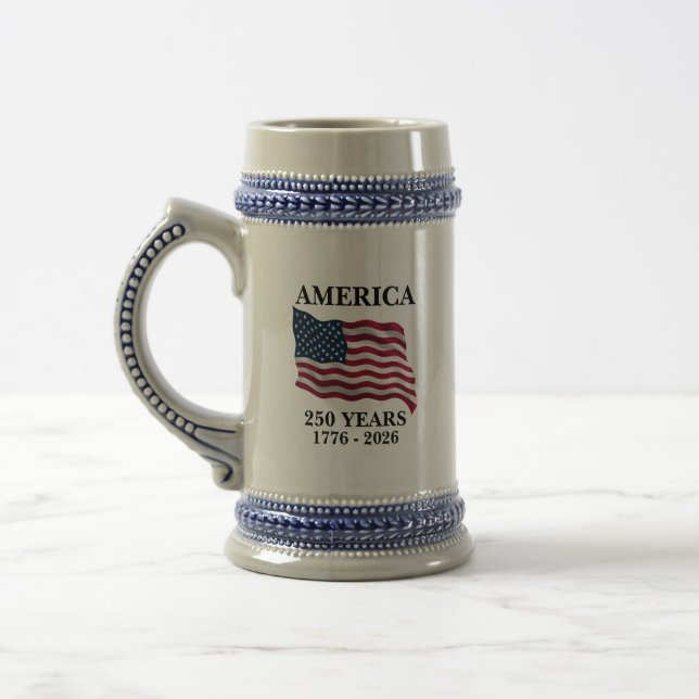 America 250 Years Flag Beer Stein (Left)