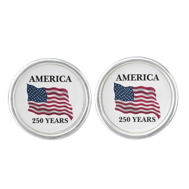 America 250 Years Flag Cufflinks (Front)