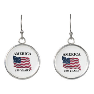 America 250 Years Flag Earrings