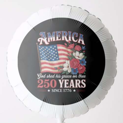 America 250 Years Flag Floral Balloon