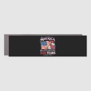 America 250 Years Flag Floral Car Magnet