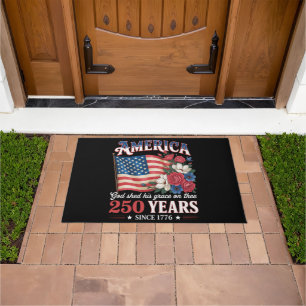 America 250 Years Flag Floral Doormat