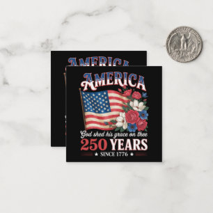 America 250 Years Flag Floral Note Card