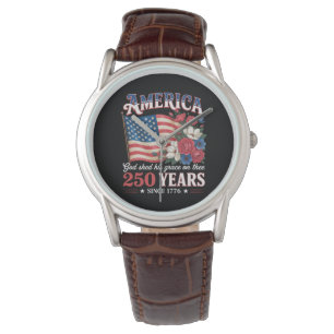 America 250 Years Flag Floral Watch