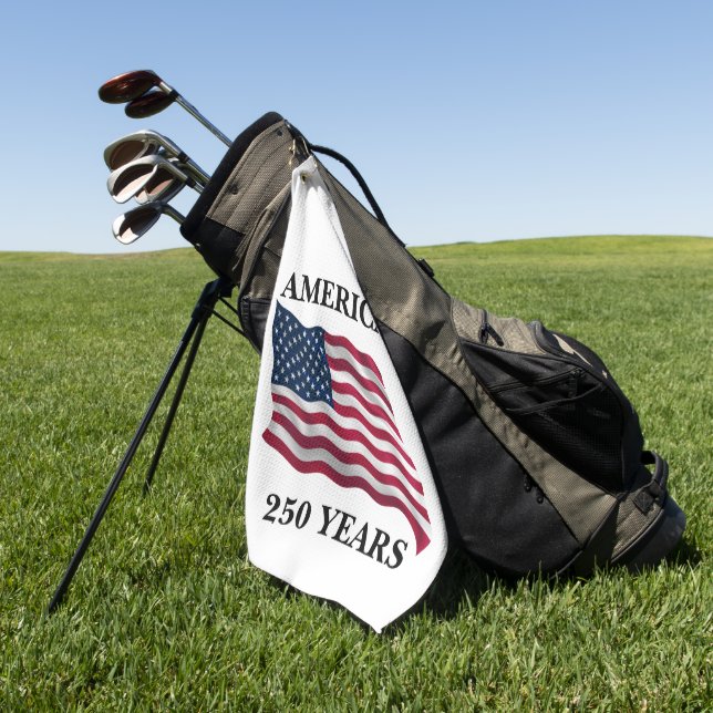 America 250 Years Flag Golf Towel (Green)
