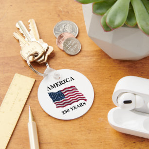 America 250 Years Flag Keychain