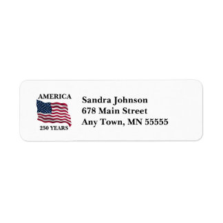 America 250 Years Flag Label