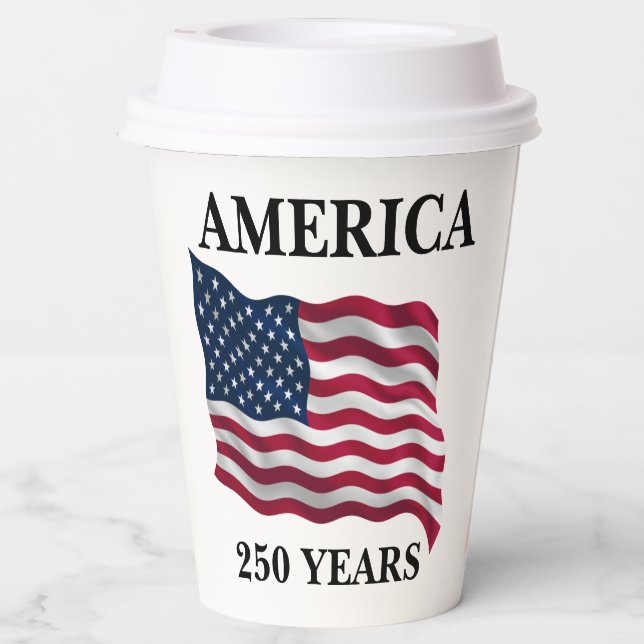 America 250 Years Flag Paper Cups (Back)