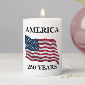 America 250 Years Flag Pillar Candle