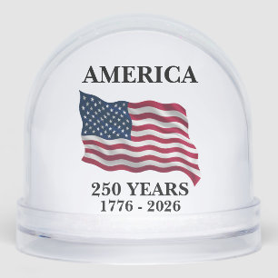America 250 Years Flag Snow Globe