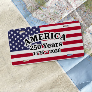 America 250 Years Flag Vanity License Plate