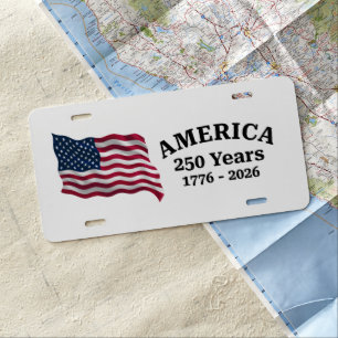 America 250 Years Flag Vanity License Plate