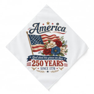 America 250 Years Floral Flag Bandana